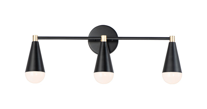 Maxim Lovell 11263BKSBR Bath Vanity Light 24 in. wide - Black / Satin Brass