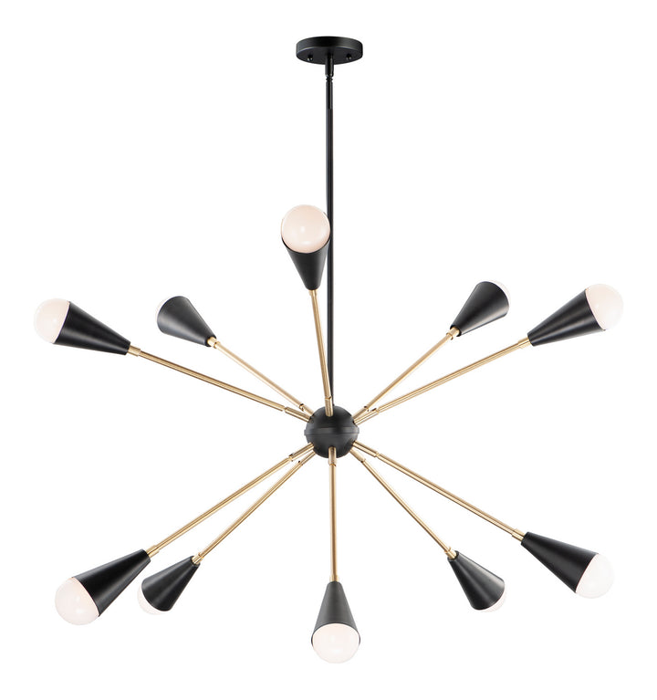 Maxim Lovell 11268BKSBR Chandelier Light - Black / Satin Brass