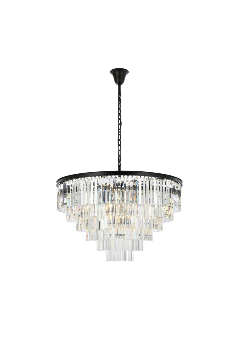 Elegant Sydney 1201D44MB/RC Chandelier Light - Matte Black