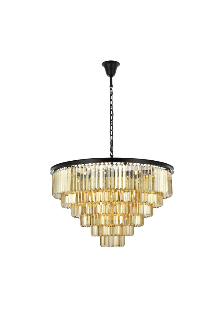 Elegant Sydney 1231D44MB-GT/RC Chandelier Light - Matte Black