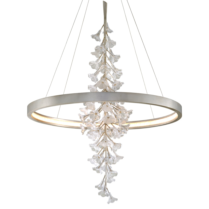 Corbett Jasmine 269-73 Pendant Light - Silver Leaf