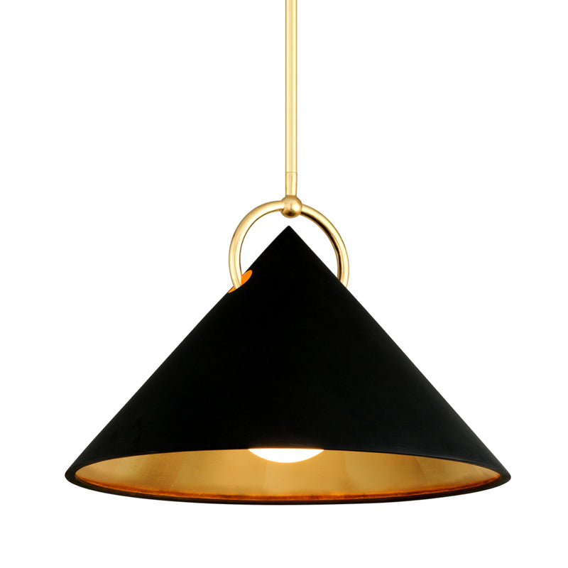 Corbett Charm 289-41 Pendant Light - Black And Gold Leaf