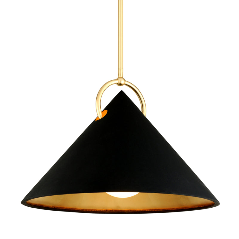 Corbett Charm 289-42 Pendant Light - Black And Gold Leaf