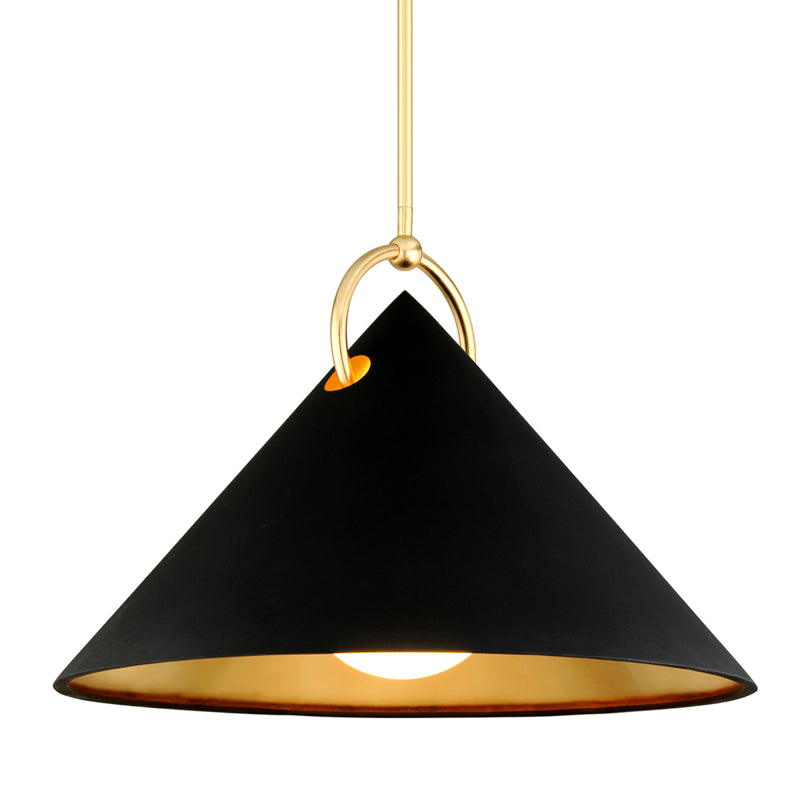 Corbett Charm 289-43-GL/SBK Pendant Light - Black And Gold Leaf