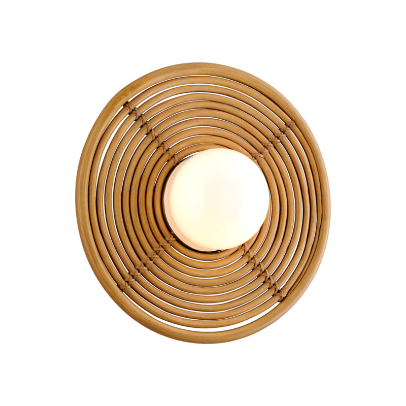 Corbett Hula Hoop 291-11 Wall Sconce Light - Natural Rattan Stainless Steel