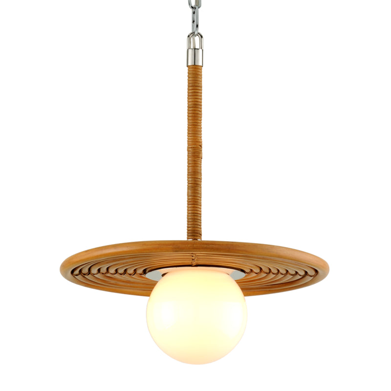 Corbett Hula Hoop 291-41 Pendant Light - Natural Rattan Stainless Steel