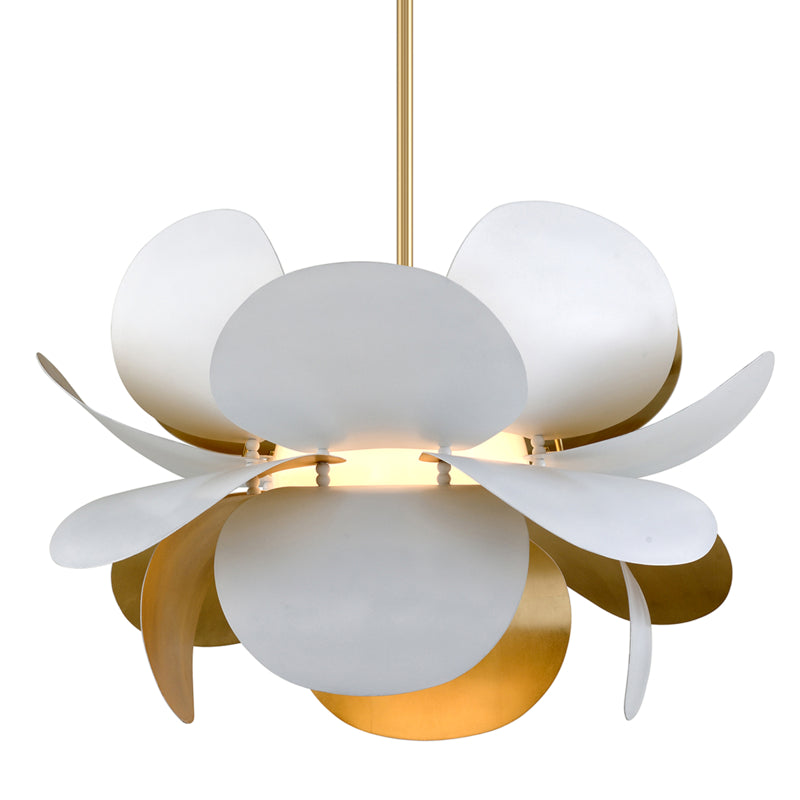 Corbett Ginger 314-43 Pendant Light - White And Gold Leaf