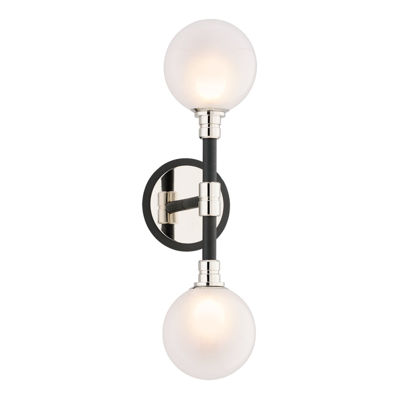 Troy Andromeda B4822-TBK/PN Wall Sconce Light - Carbide Blk & Pol Nickel