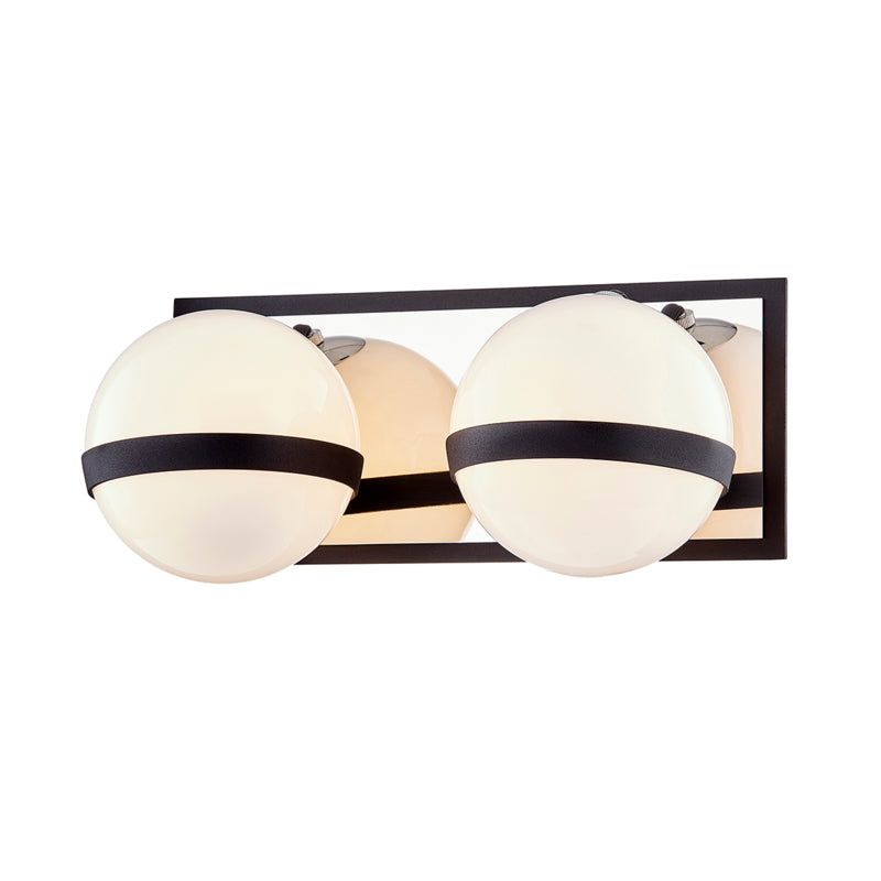 Troy Ace B7482 Bath Vanity Light 13 in. wide - Carbide Blk With Polished Nickel