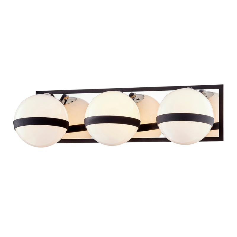 Troy Ace B7483 Bath Vanity Light 20 in. wide - Carbide Blk With Polished Nickel