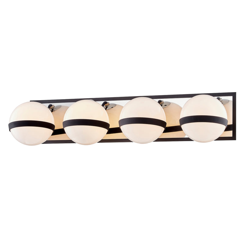 Troy Ace B7484 Bath Vanity Light 27 in. wide - Carbide Blk With Polished Nickel