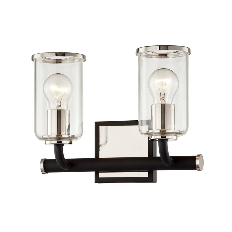 Troy Aeon B7682 Bath Vanity Light 12 in. wide - Carbide Blk & Pol Nickel