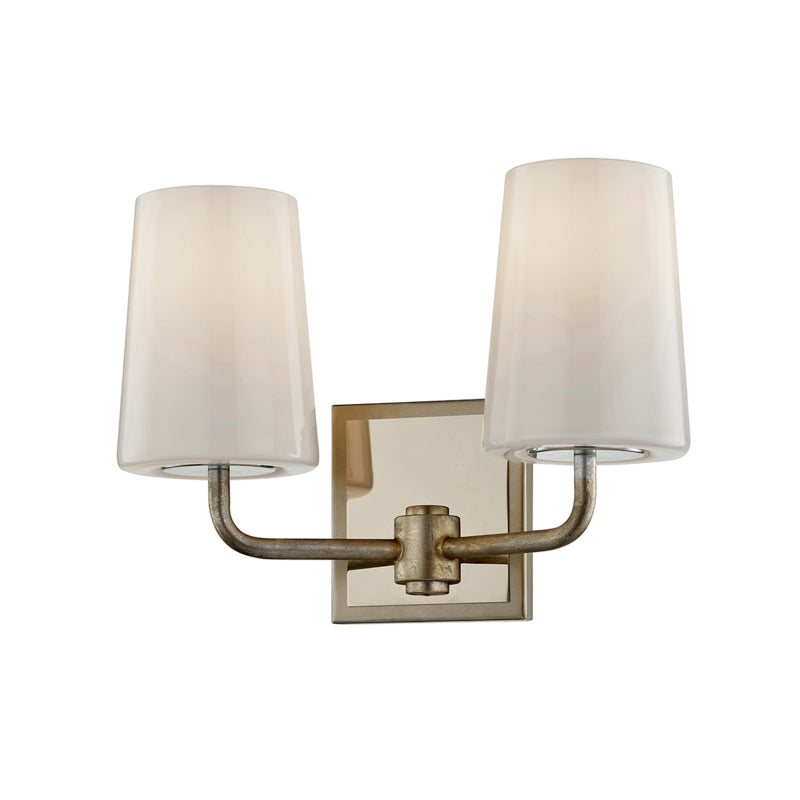 Troy Simone B7692 Wall Sconce Light - Silver Leaf Polished Nickel