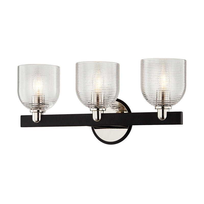 Troy Munich B7713 Bath Vanity Light 19 in. wide - Carbide Blk & Pol Nickel