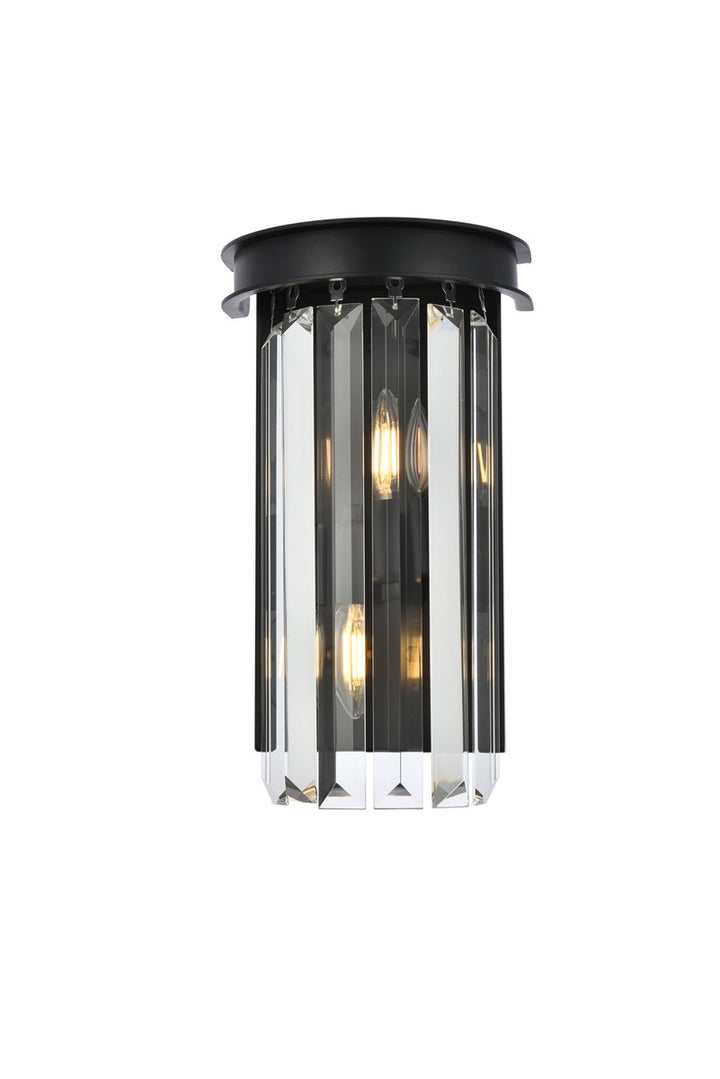 Elegant Sydney 1238W8MB/RC Wall Sconce Light - Matte Black