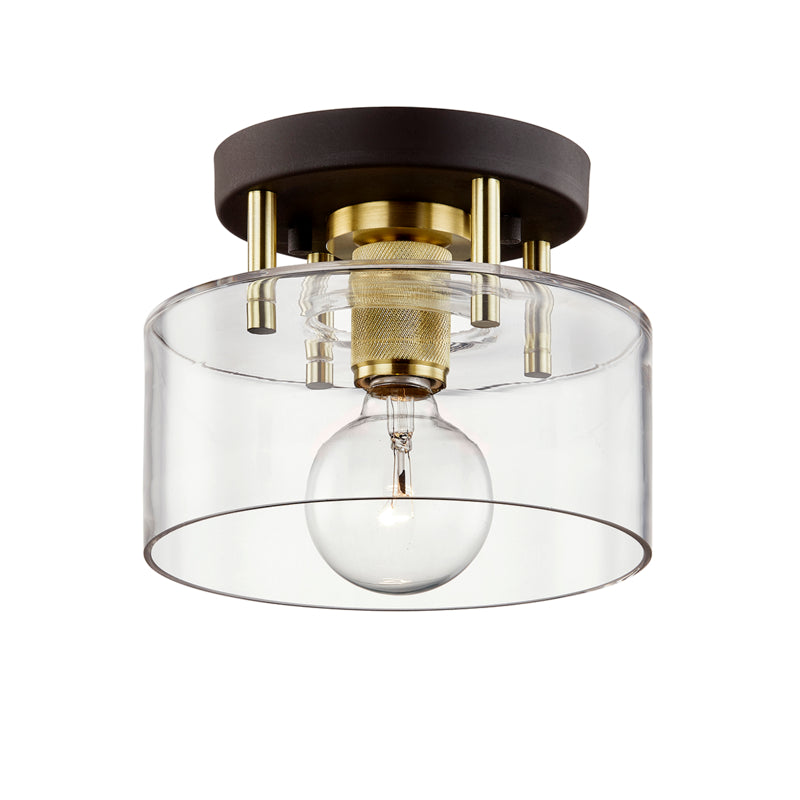 Troy Bergamot Station C7540 Ceiling Light - Bronze And Brass