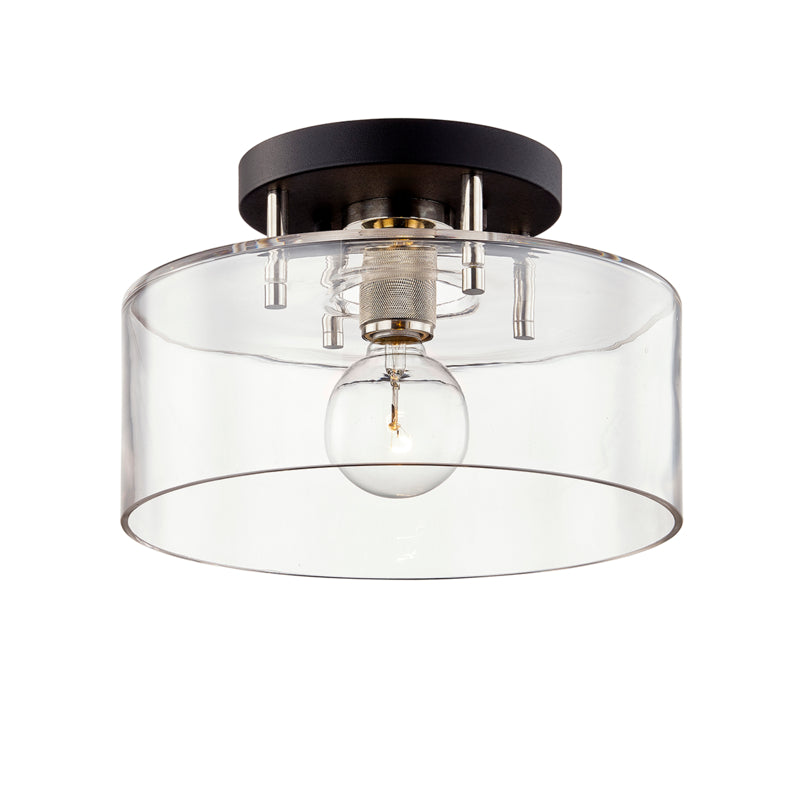 Troy Bergamot Station C7551-TBK/PN Ceiling Light - Carbide Blk & Pol Nickel