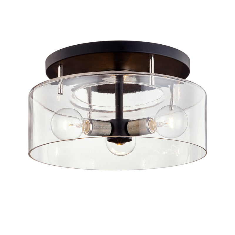 Troy Bergamot Station C7552 Ceiling Light - Carbide Blk & Pol Nickel