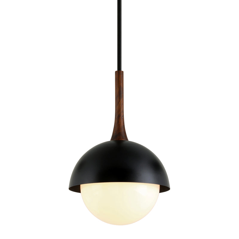 Troy Cadet F7644-SBK Pendant Light - Black And Natural Acacia