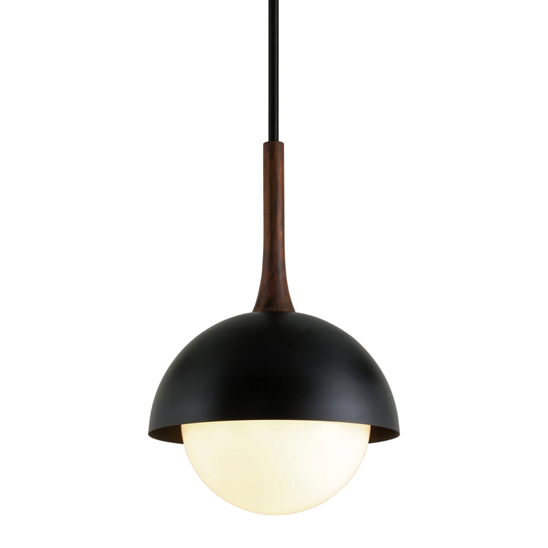 Troy Cadet F7645-SBK Pendant Light - Black And Natural Acacia