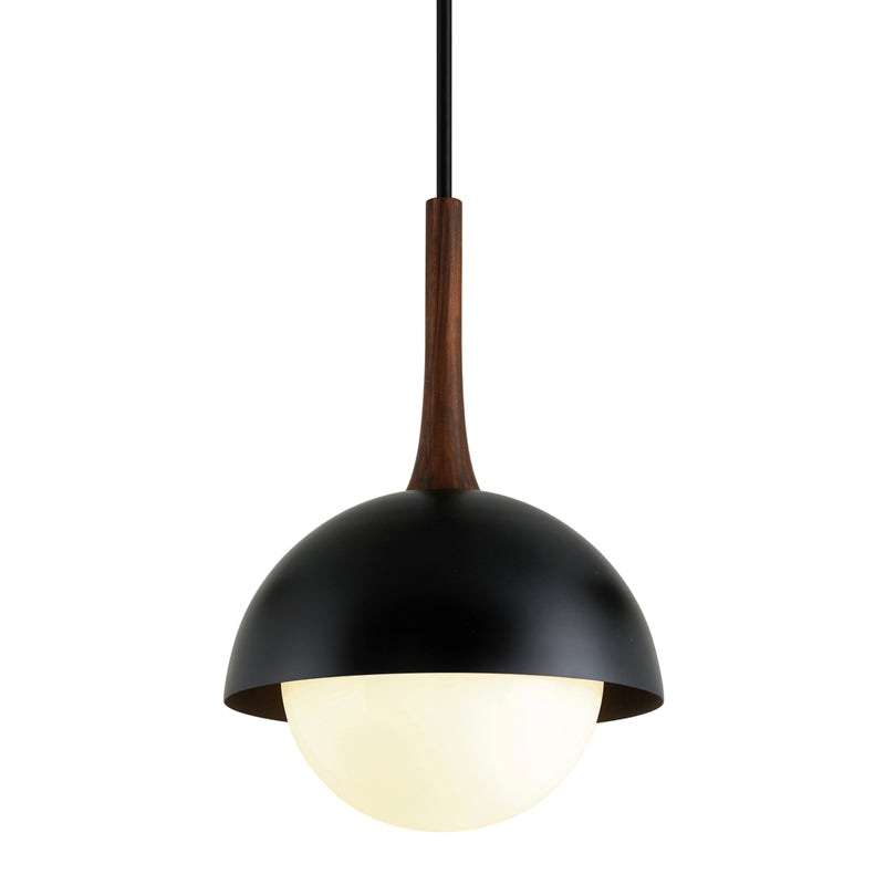 Troy Cadet F7646-SBK Pendant Light - Black And Natural Acacia