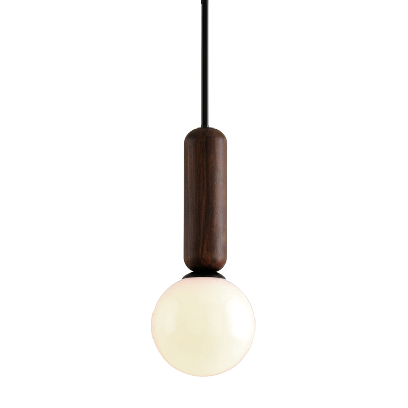 Troy Ensign F7664 Pendant Light - Black And Natural Acacia