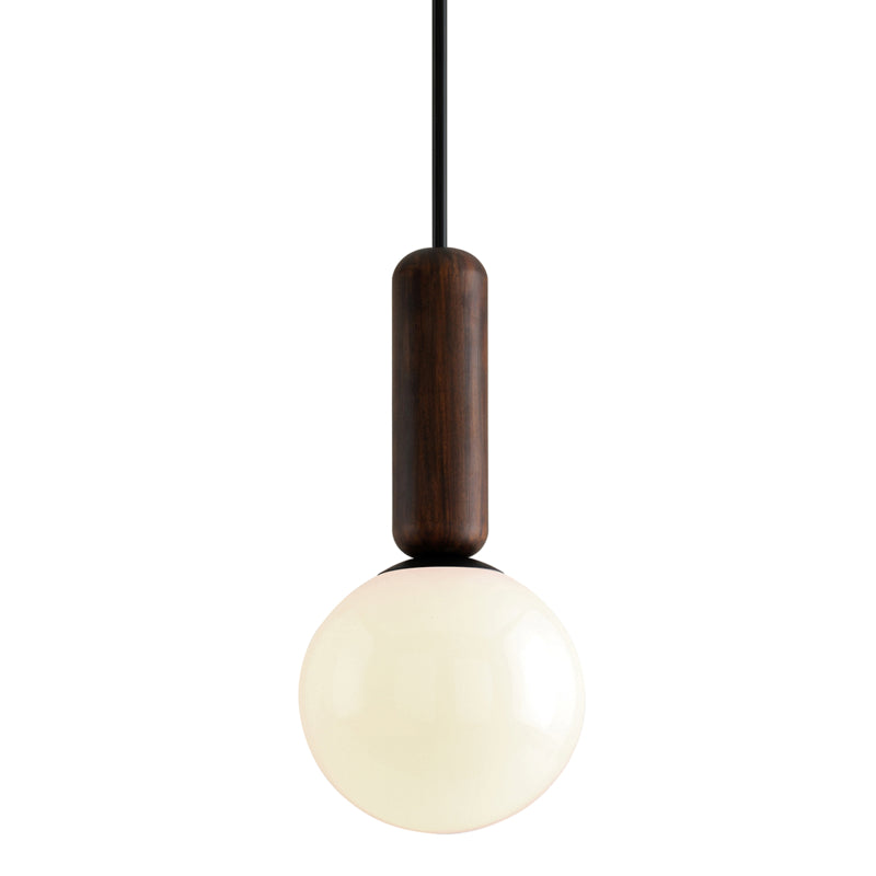 Troy Ensign F7665 Pendant Light - Black And Natural Acacia