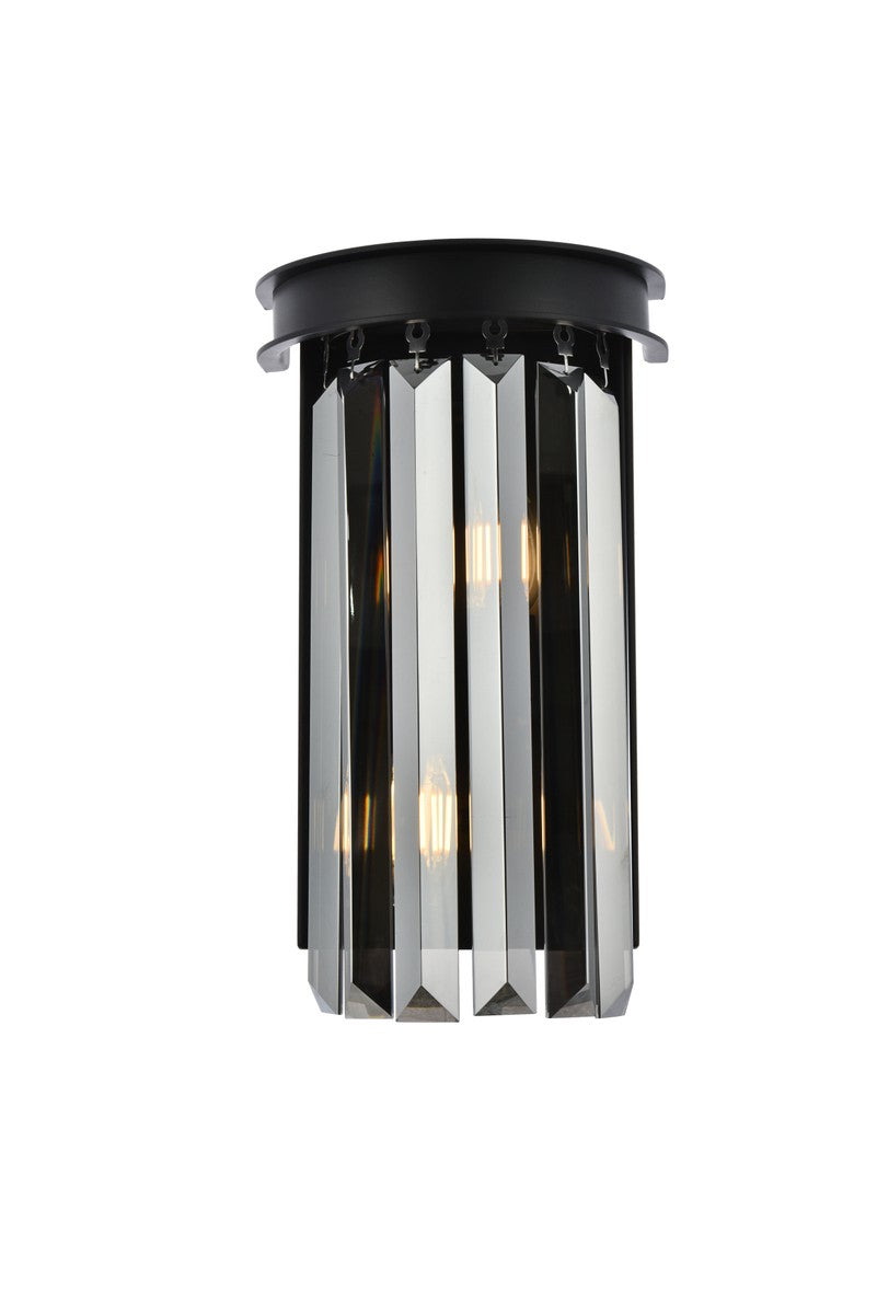 Elegant Sydney 1238W8MB-SS/RC Wall Sconce Light - Matte Black