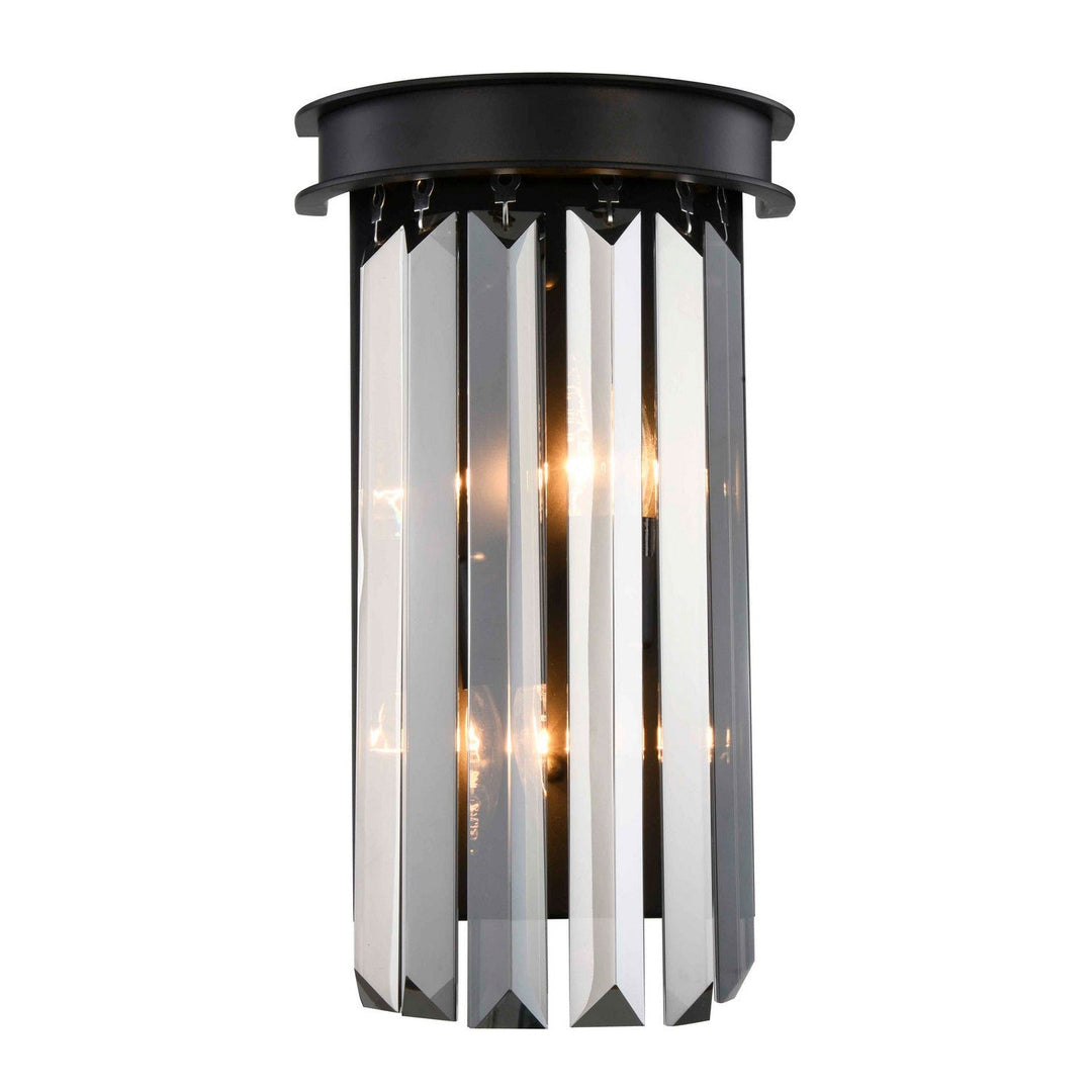 Elegant Sydney 1238W8MB-SS/RC Wall Sconce Light - Matte Black