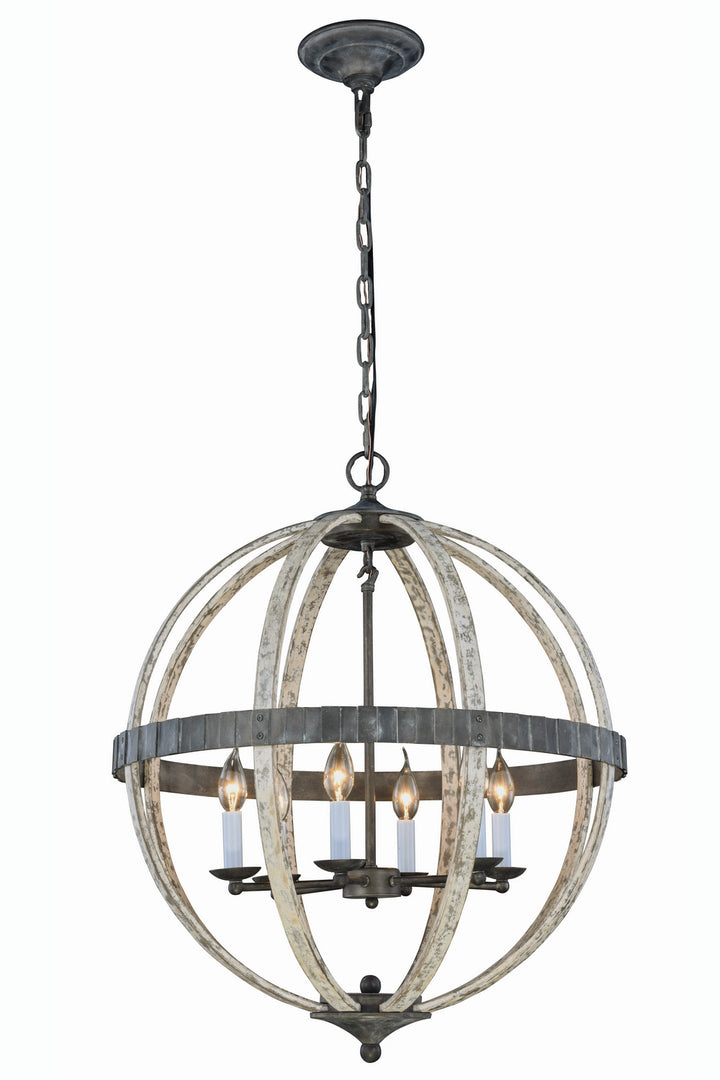 Elegant Orbus 1503D24IW Pendant Light - Ivory Wash & Steel Grey