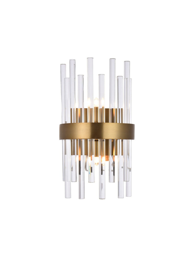 Elegant Dallas 3000W8G Wall Sconce Light - Gold And Clear