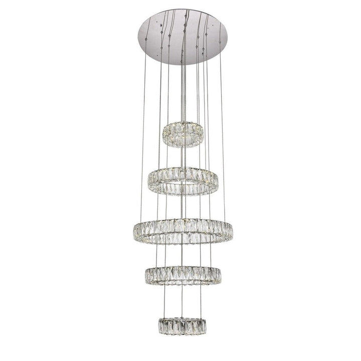 Elegant Monroe 3503G5LC Chandelier Light - Chrome