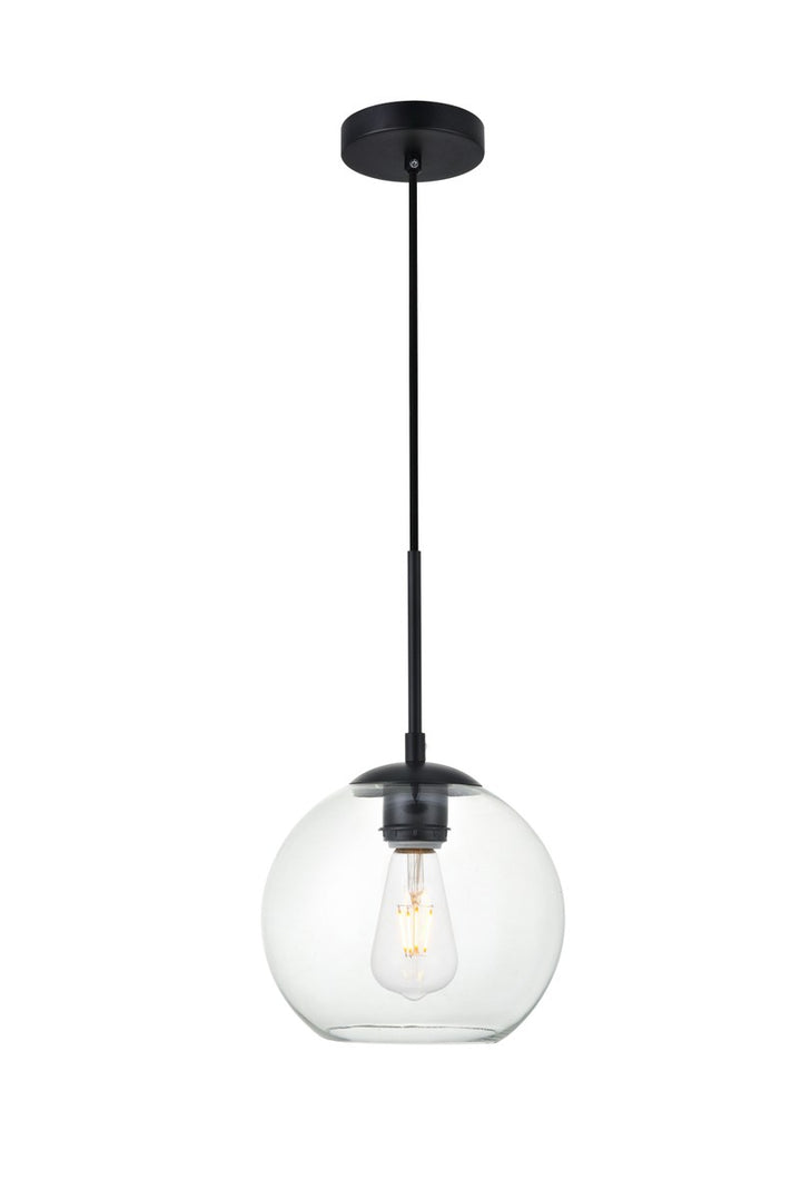 Elegant BAXTER LD2206BK Pendant Light - Black And Clear