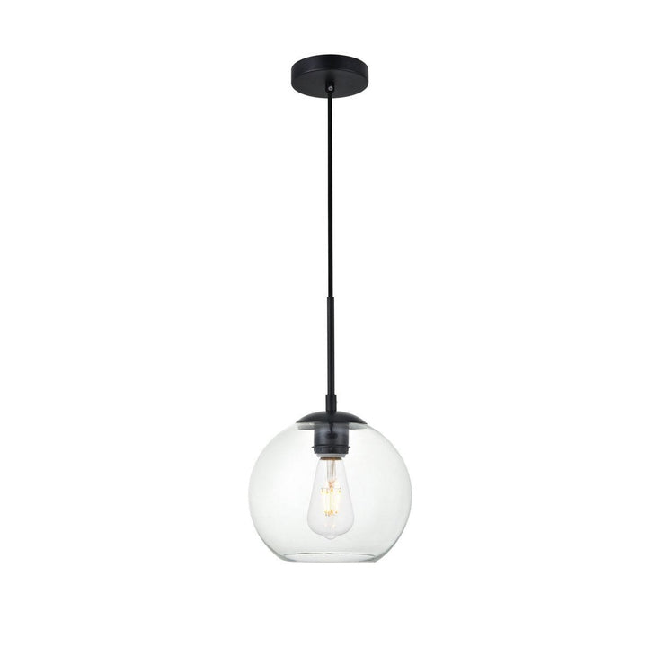 Elegant BAXTER LD2206BK Pendant Light - Black And Clear