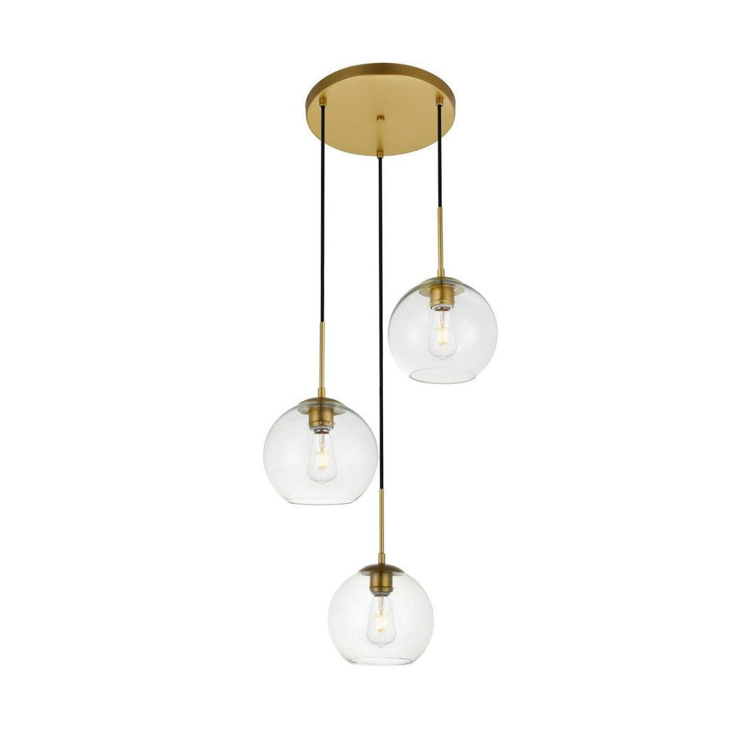 Elegant BAXTER LD2208BR Pendant Light - Brass And Clear