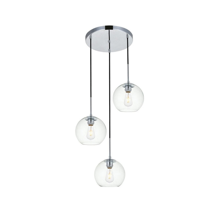 Elegant BAXTER LD2208C Pendant Light - Chrome And Clear