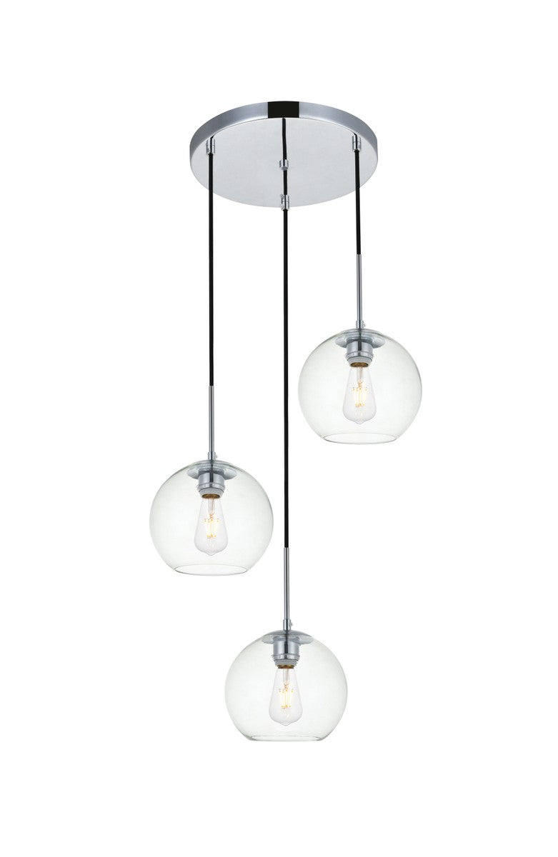 Elegant BAXTER LD2208C Pendant Light - Chrome And Clear