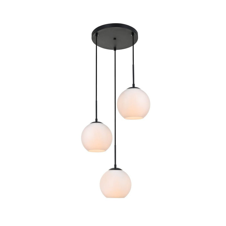 Elegant BAXTER LD2209BK Pendant Light - Black And Frosted White