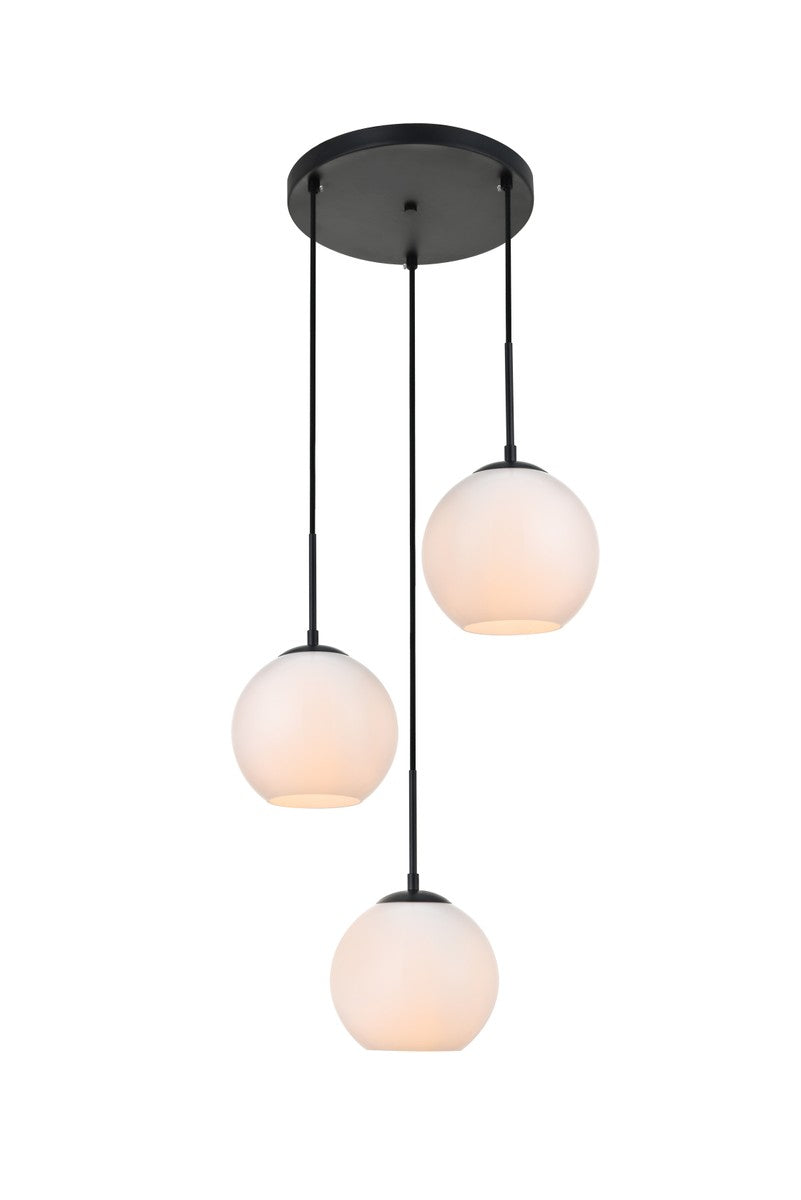 Elegant BAXTER LD2209BK Pendant Light - Black And Frosted White