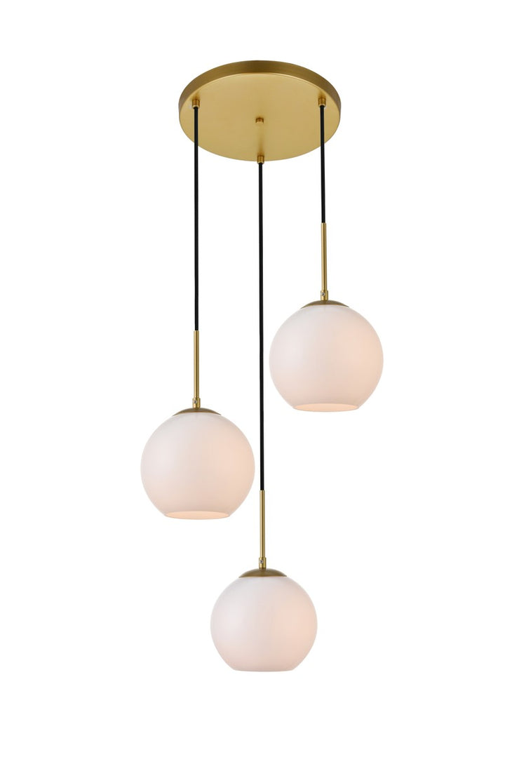 Elegant BAXTER LD2209BR Pendant Light - Brass And Frosted White