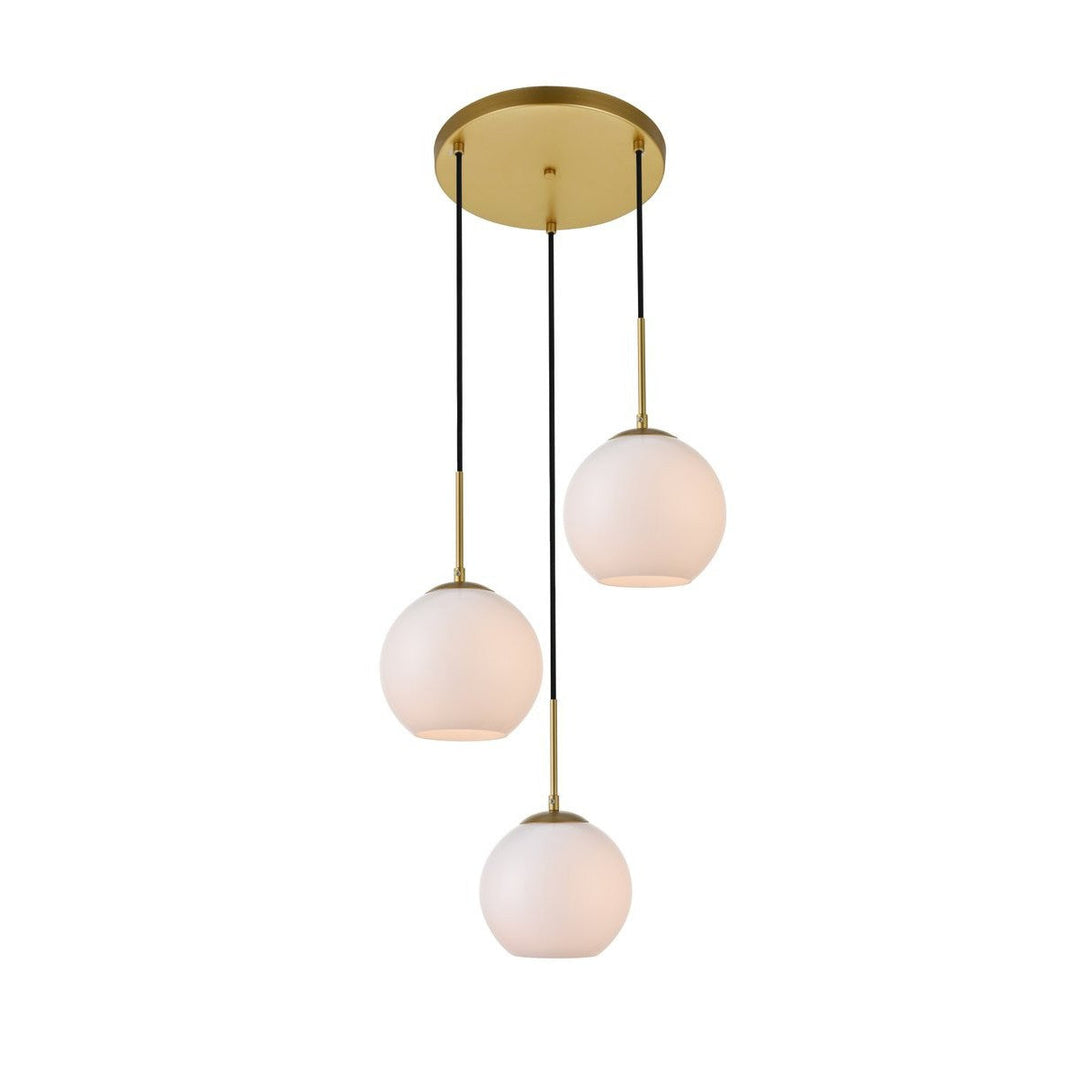 Elegant BAXTER LD2209BR Pendant Light - Brass And Frosted White