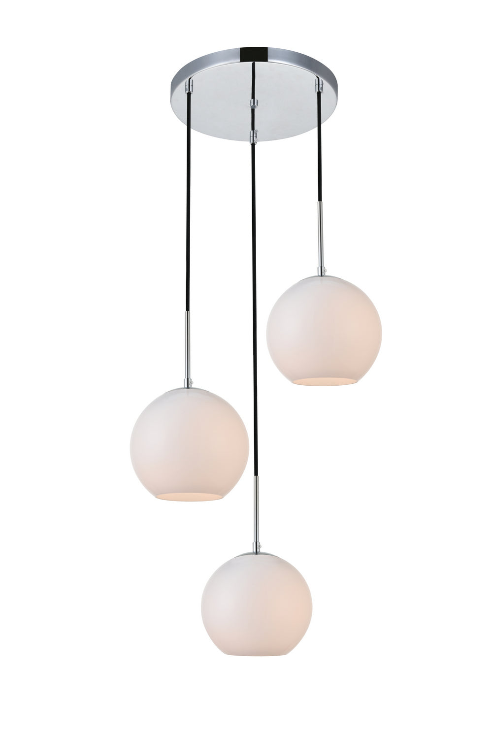 Elegant Baxter LD2209C Pendant Light - Chrome And Frosted White