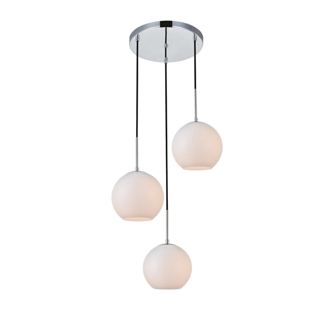 Elegant Baxter LD2209C Pendant Light - Chrome And Frosted White