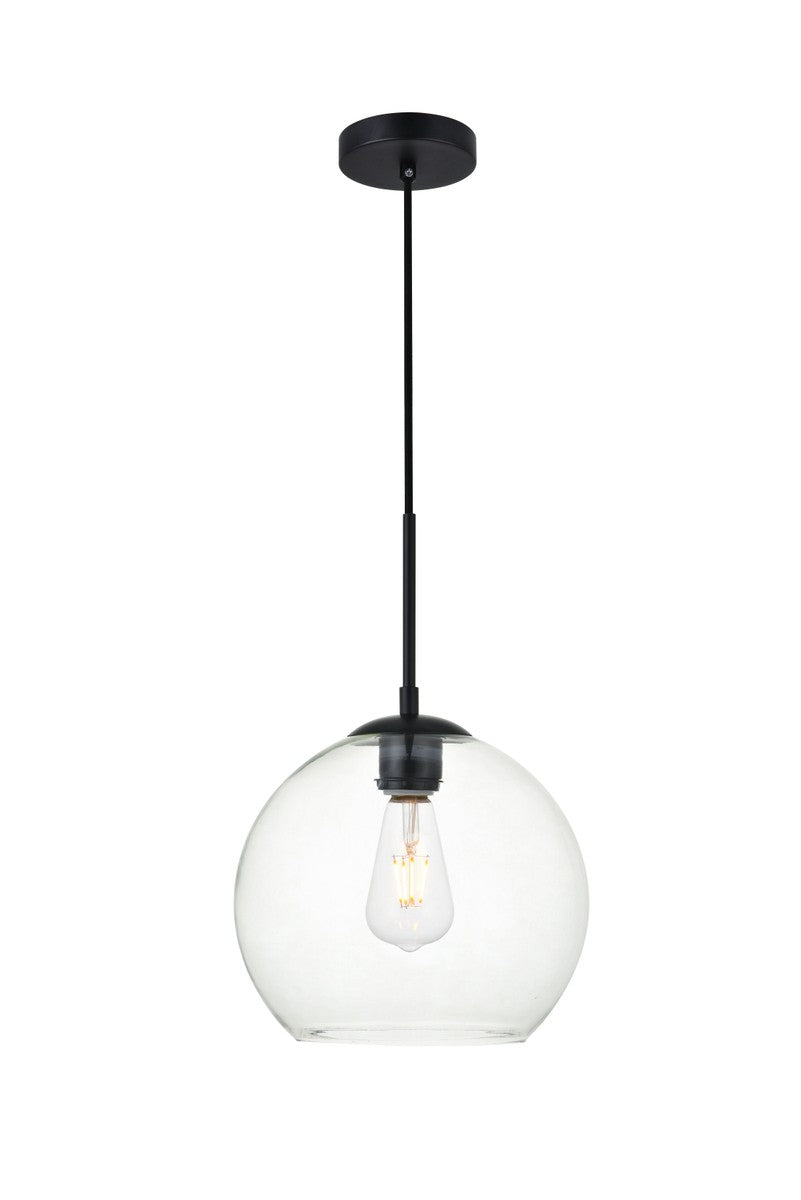 Elegant BAXTER LD2212BK Pendant Light - Black And Clear