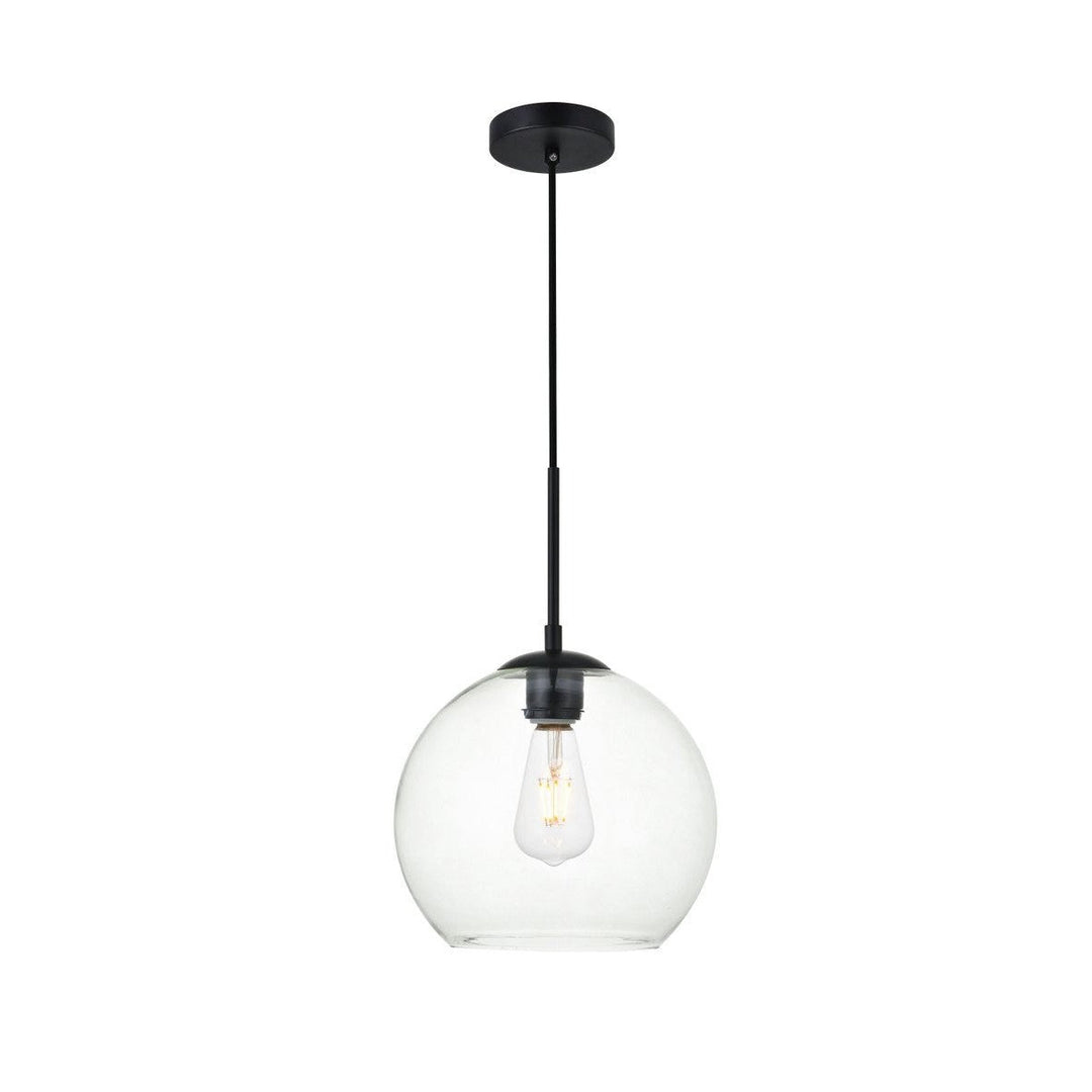 Elegant BAXTER LD2212BK Pendant Light - Black And Clear