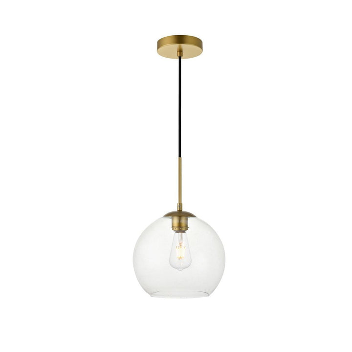 Elegant BAXTER LD2212BR Pendant Light - Brass And Clear