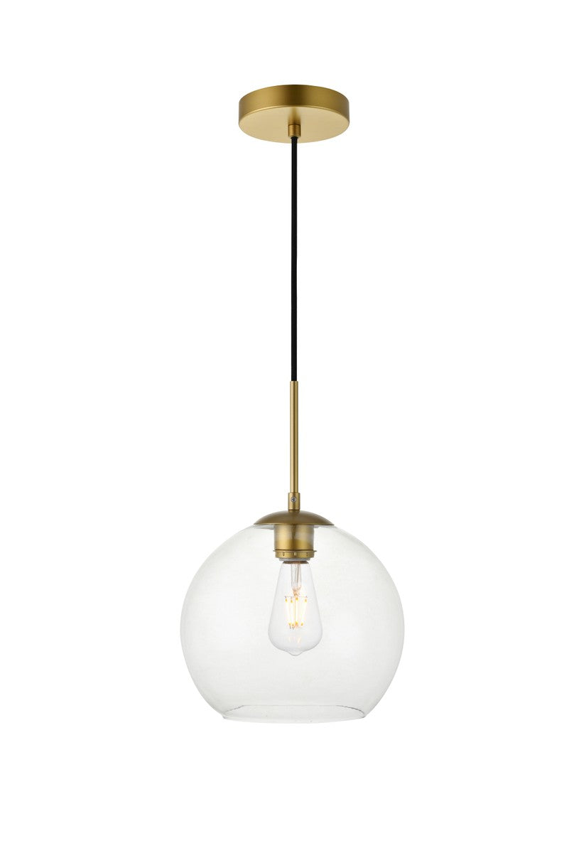 Elegant BAXTER LD2212BR Pendant Light - Brass And Clear