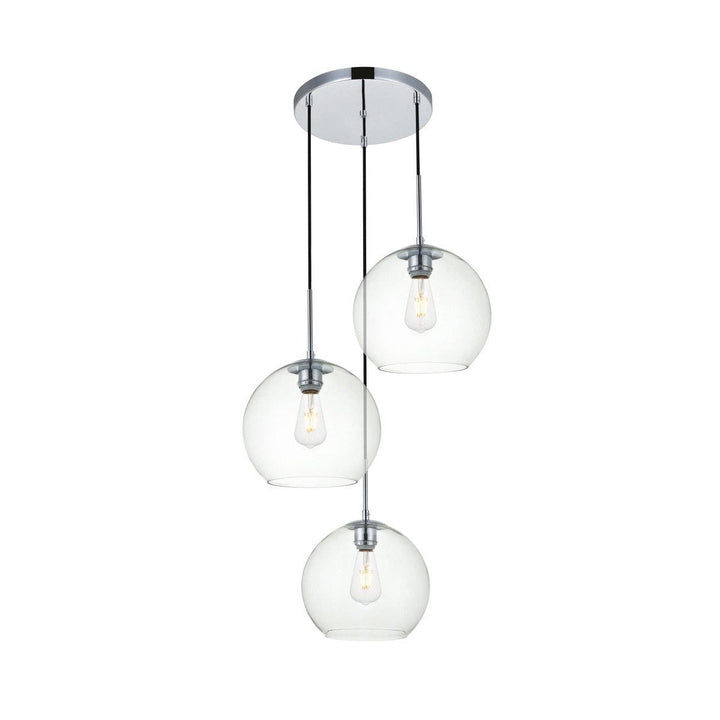 Elegant BAXTER LD2214C Pendant Light - Chrome And Clear