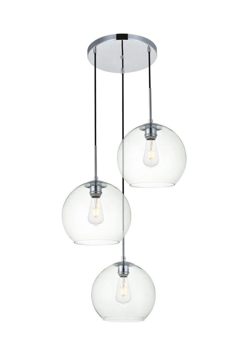 Elegant BAXTER LD2214C Pendant Light - Chrome And Clear