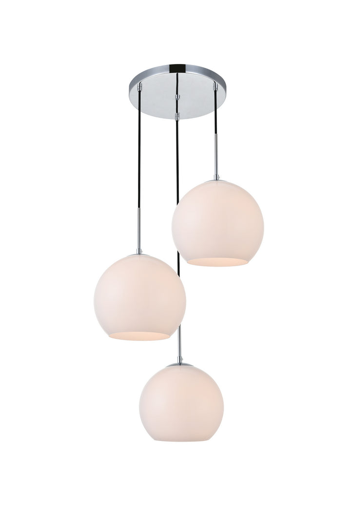 Elegant Baxter LD2215C Pendant Light - Chrome And Frosted White